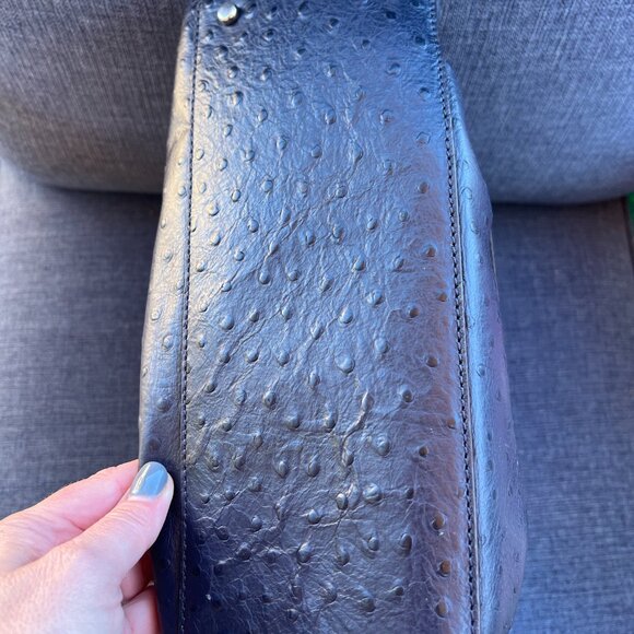 Kate Spade Blue Ostrich Leather Satchel Bag - Picture 4 of 4